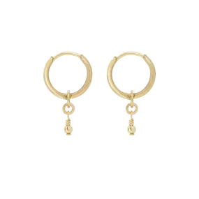 Noa Bead Mini Hoop - Gold