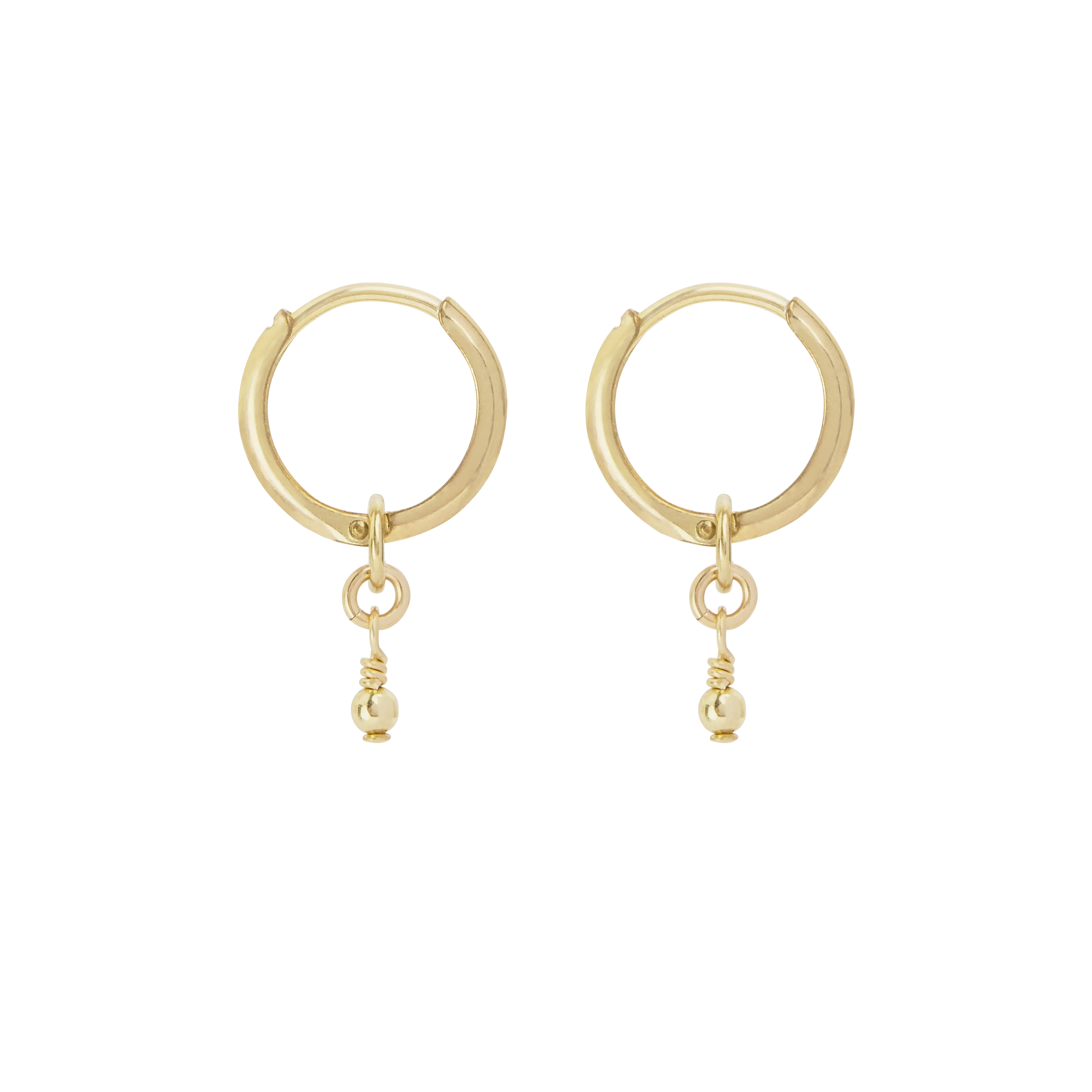 Noa Bead Mini Hoop - Gold