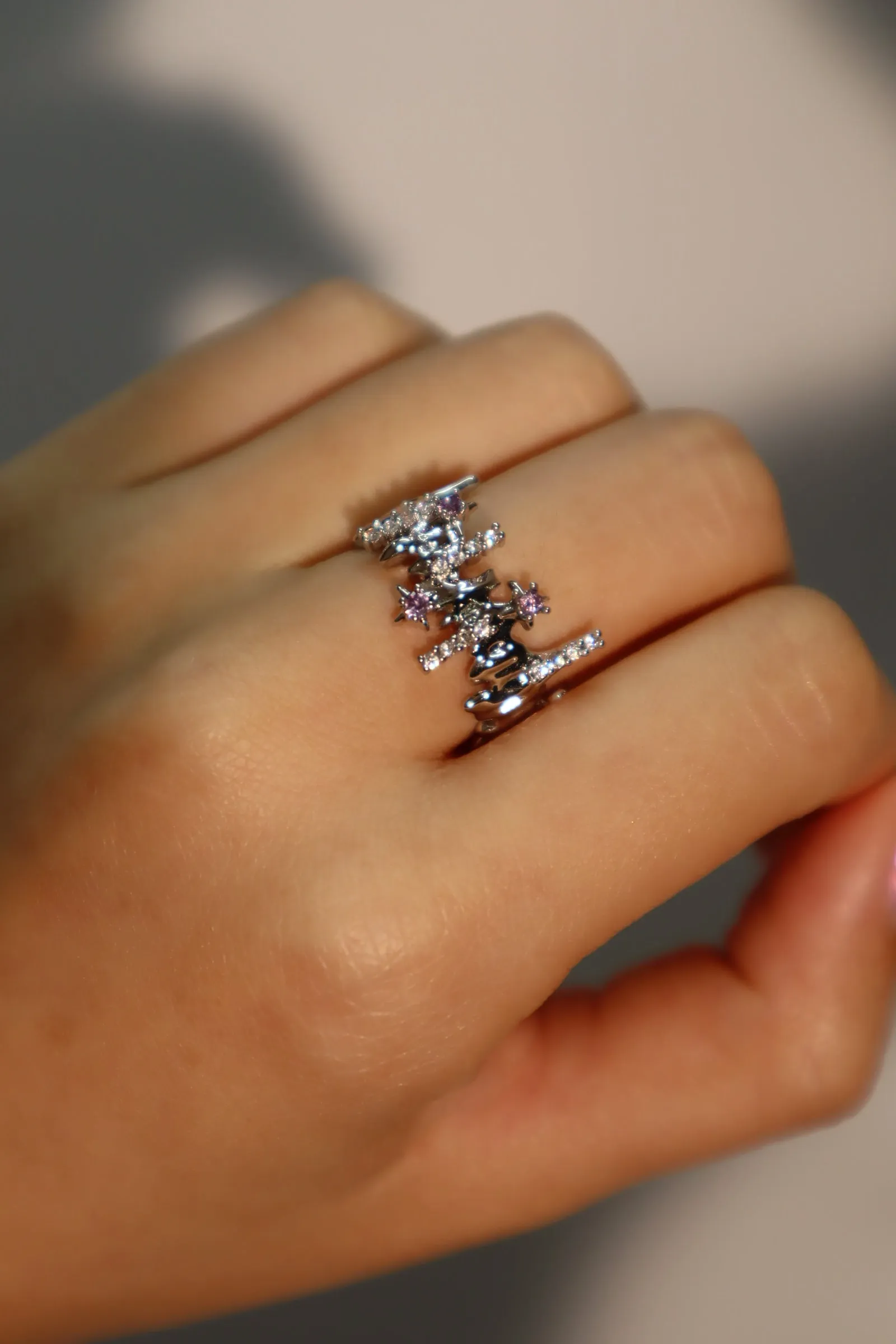 Purple Gem Meteor Shower Ring