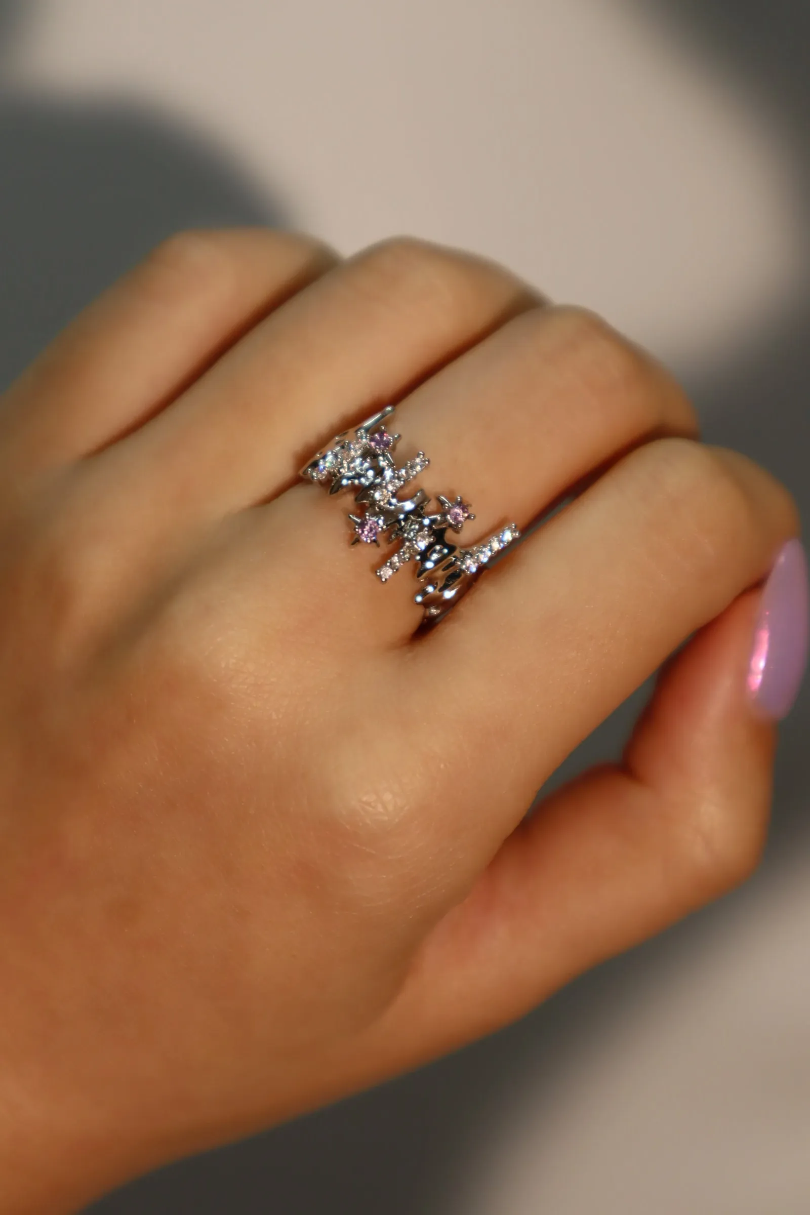 Purple Gem Meteor Shower Ring