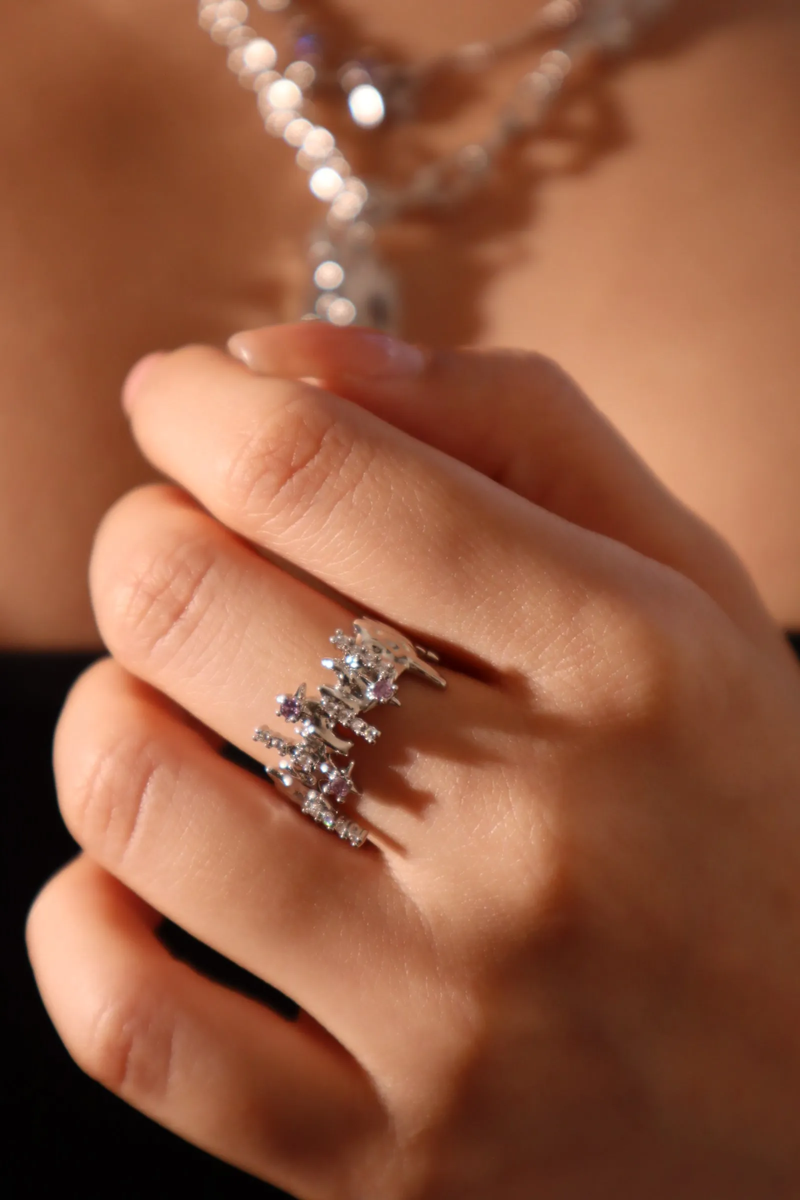 Purple Gem Meteor Shower Ring