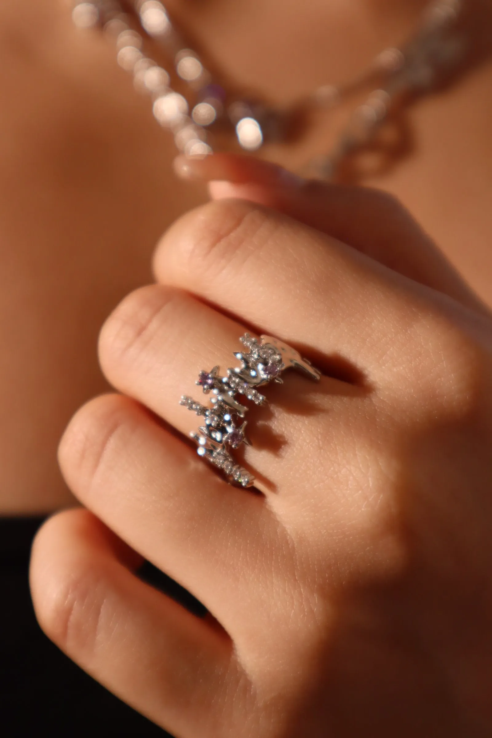 Purple Gem Meteor Shower Ring