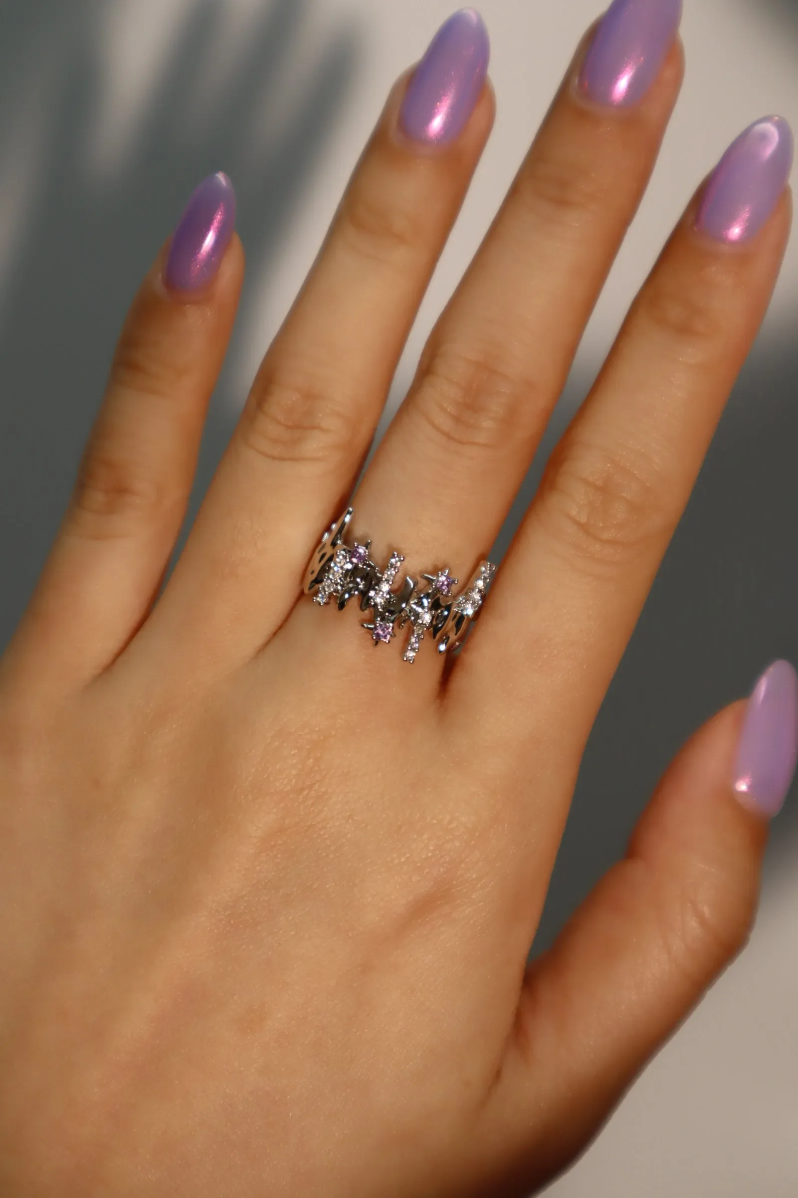 Purple Gem Meteor Shower Ring