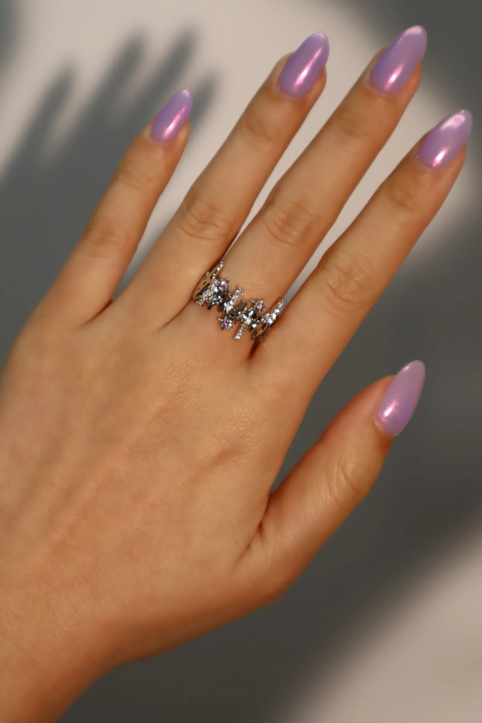 Purple Gem Meteor Shower Ring