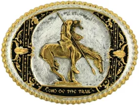 "End of the Trail" Two Tone Western Belt Buckle