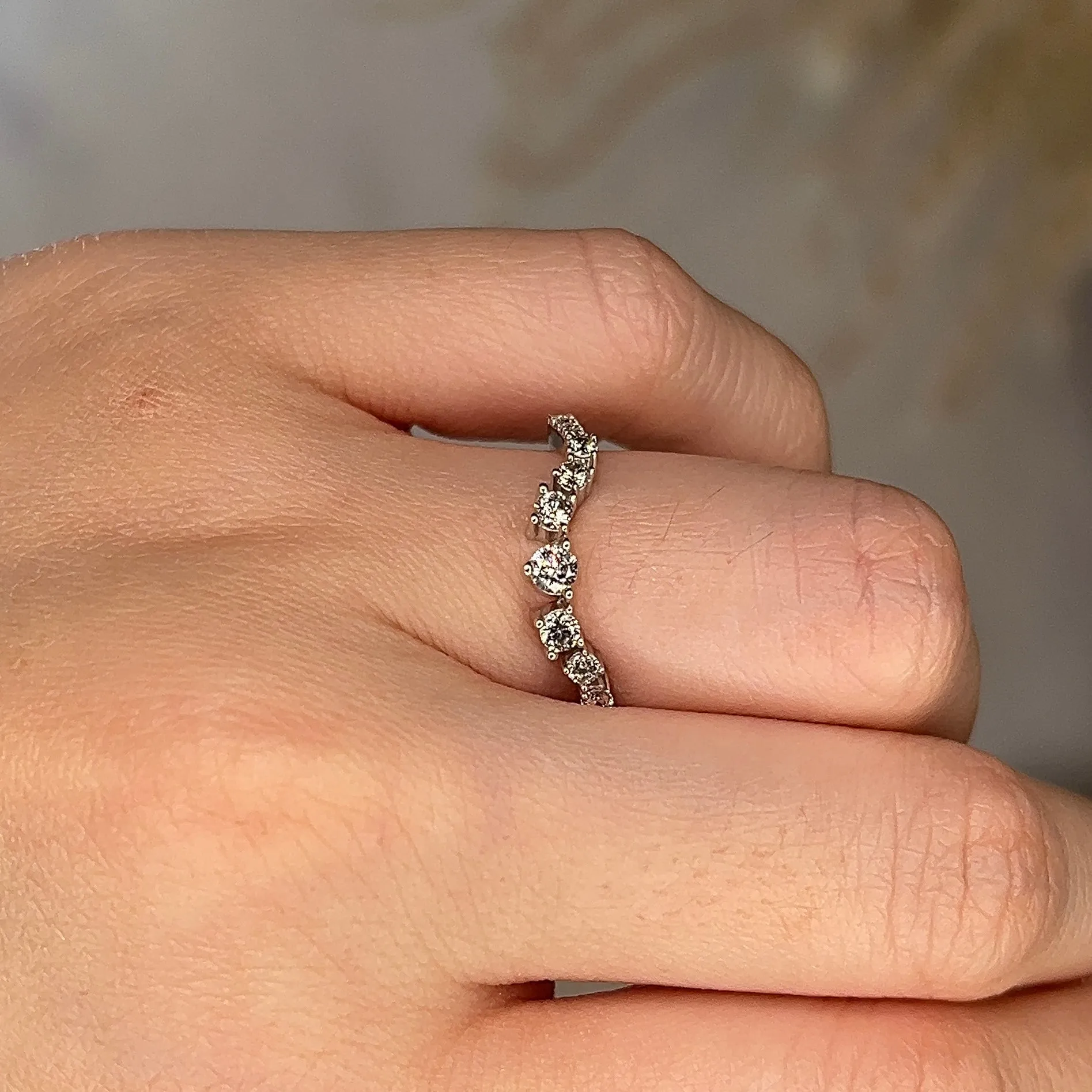 "Lela" Wave Shaped Eternity 0.50ct Diamond Ring ET46