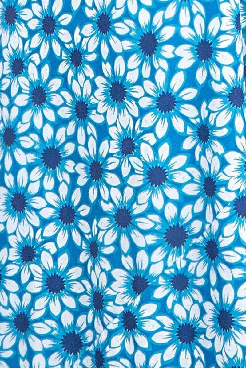 Seasalt Womens Blue Floral Lightweight Cotton Flare Long Maxi Skirt