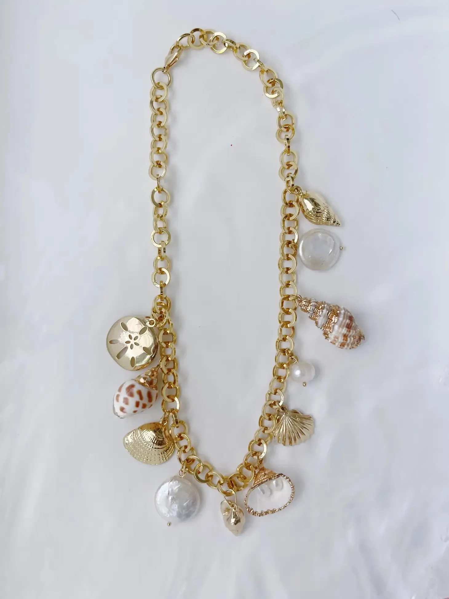 Seashells and Summer Charms Statement Necklace