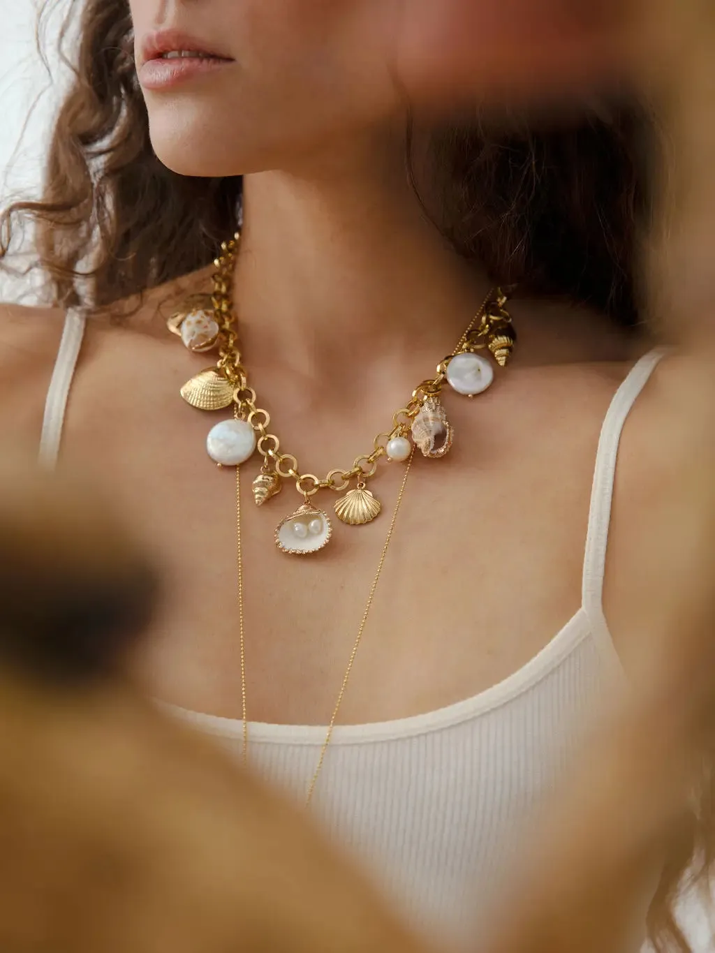 Seashells and Summer Charms Statement Necklace