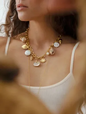 Seashells and Summer Charms Statement Necklace
