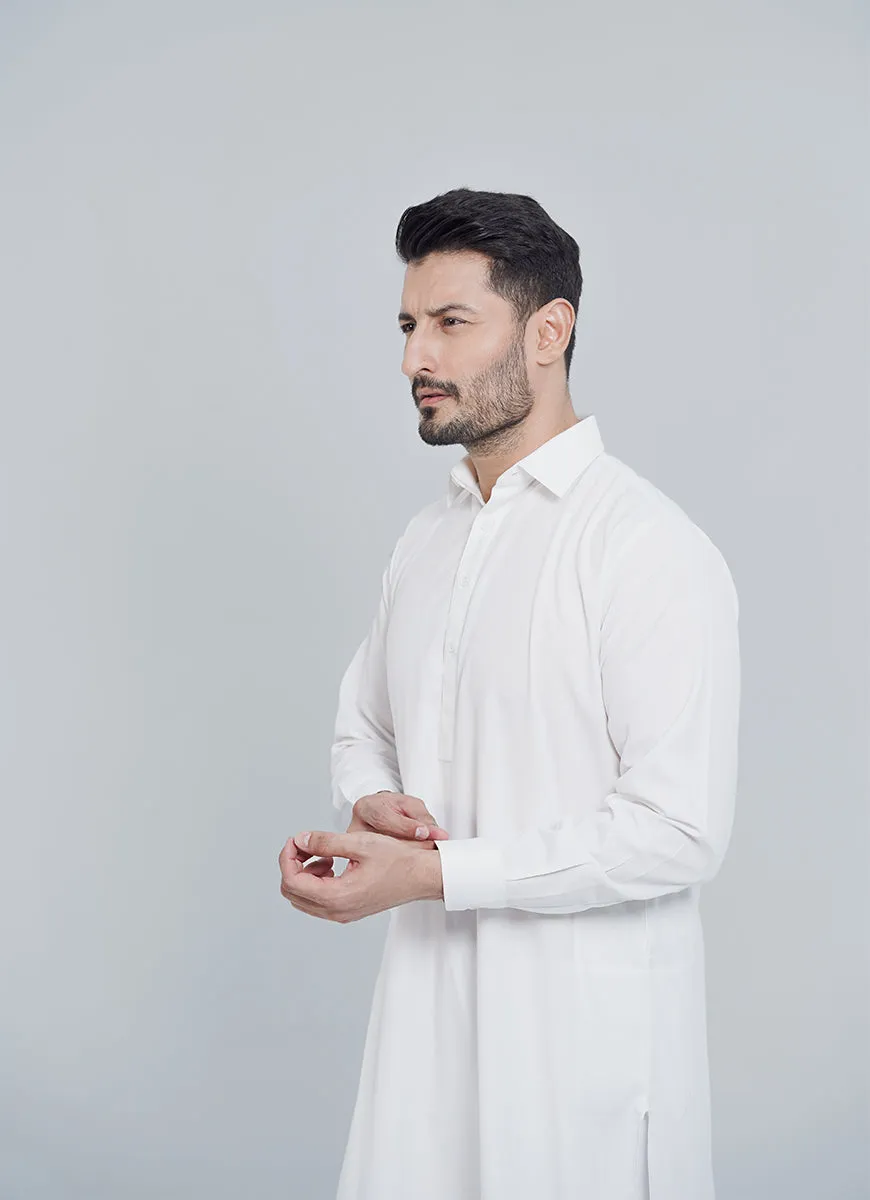 Shalwar Kameez - Summer Comfort White Plain