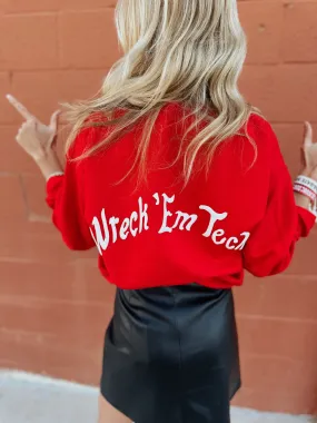Texas Tech Red Raiders Lyric Puff Ink Sweatshirt - Red