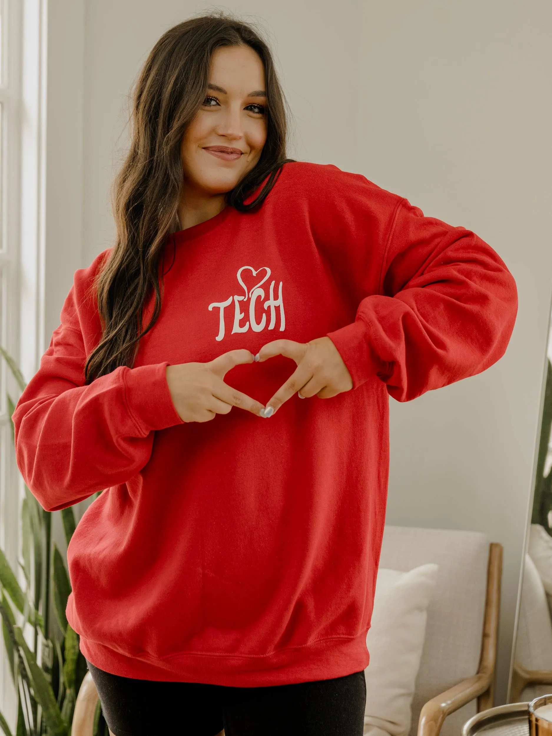 Texas Tech Red Raiders Lyric Puff Ink Sweatshirt - Red