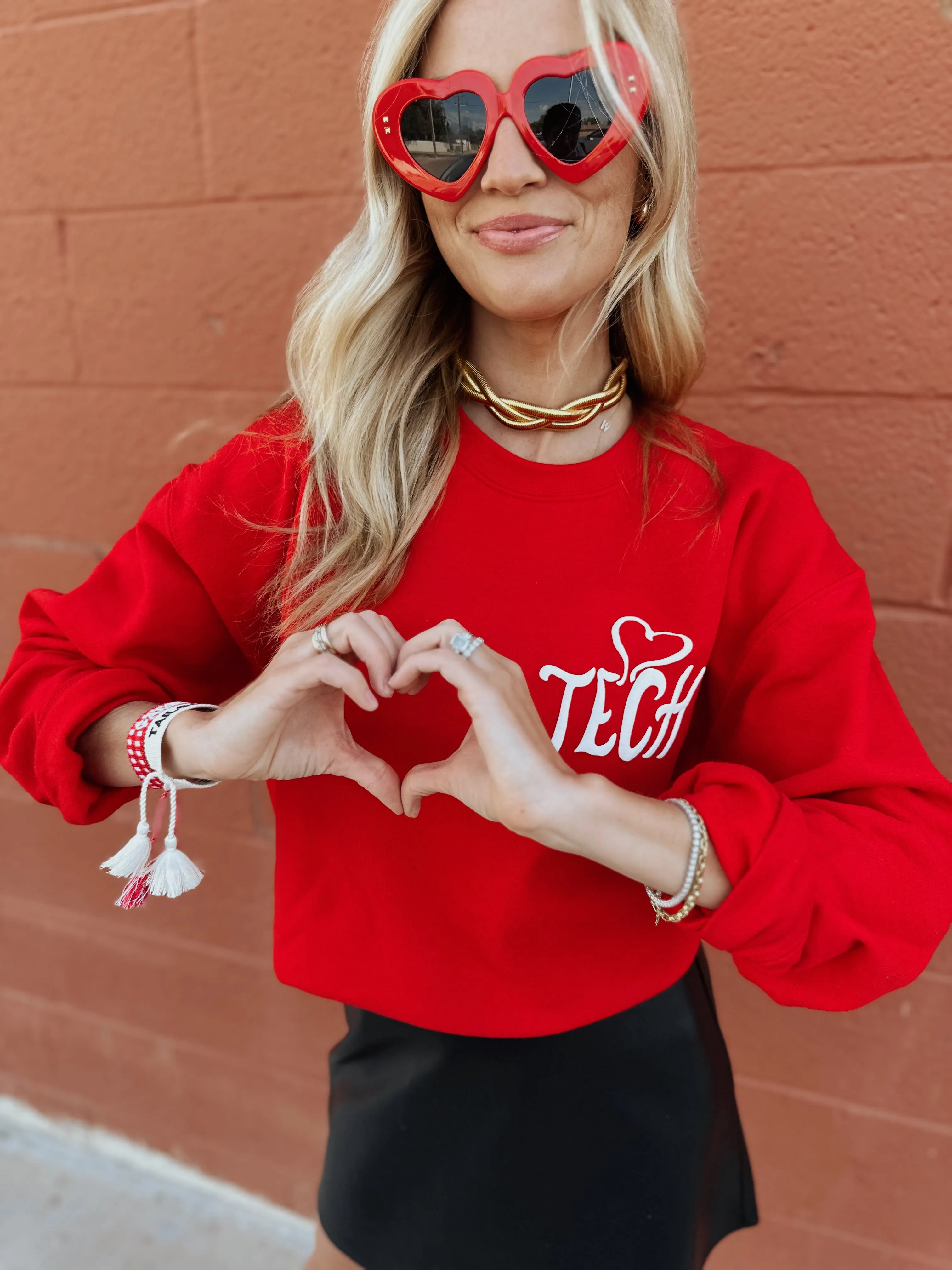 Texas Tech Red Raiders Lyric Puff Ink Sweatshirt - Red