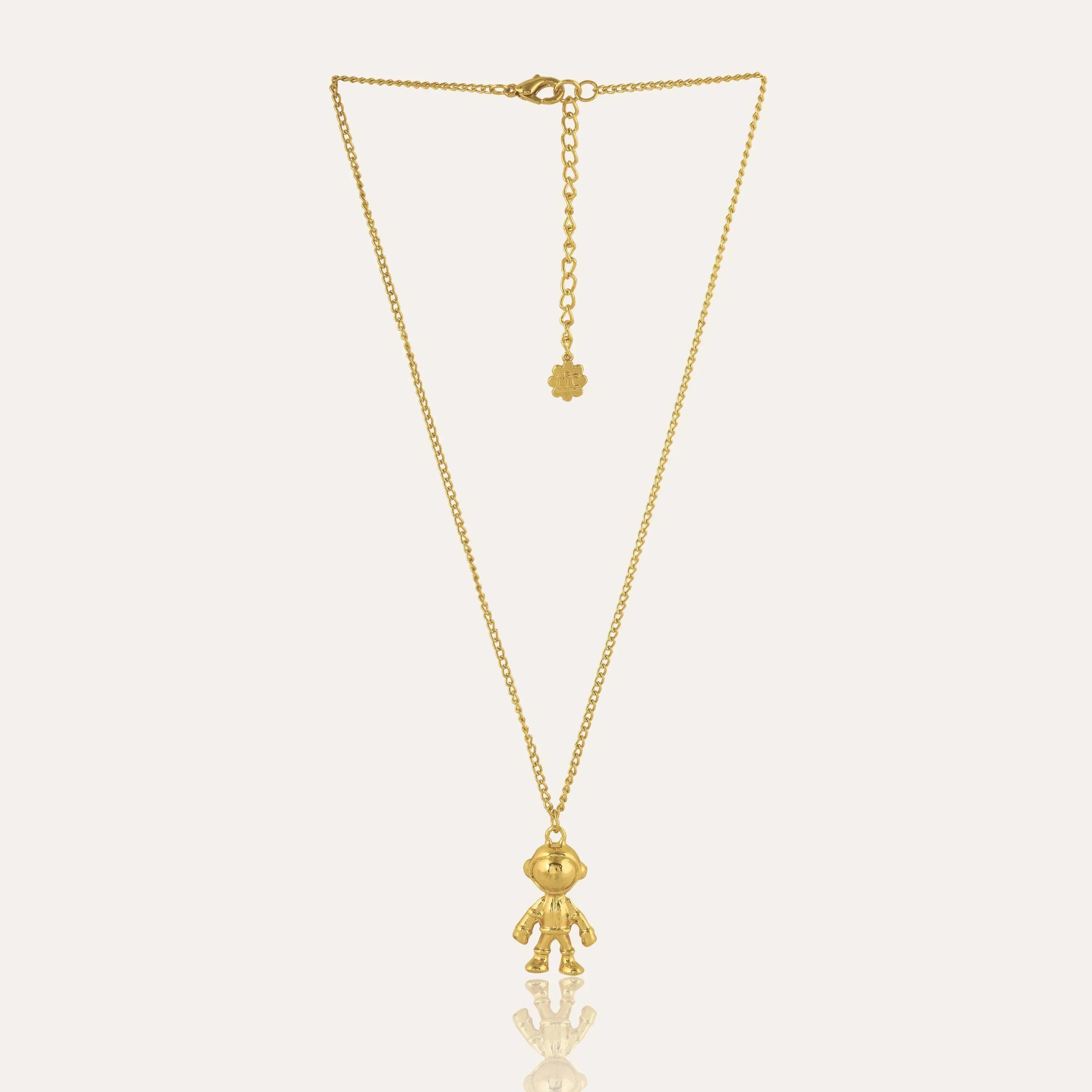 TFC Spaceman Gold Plated Pendant Necklace