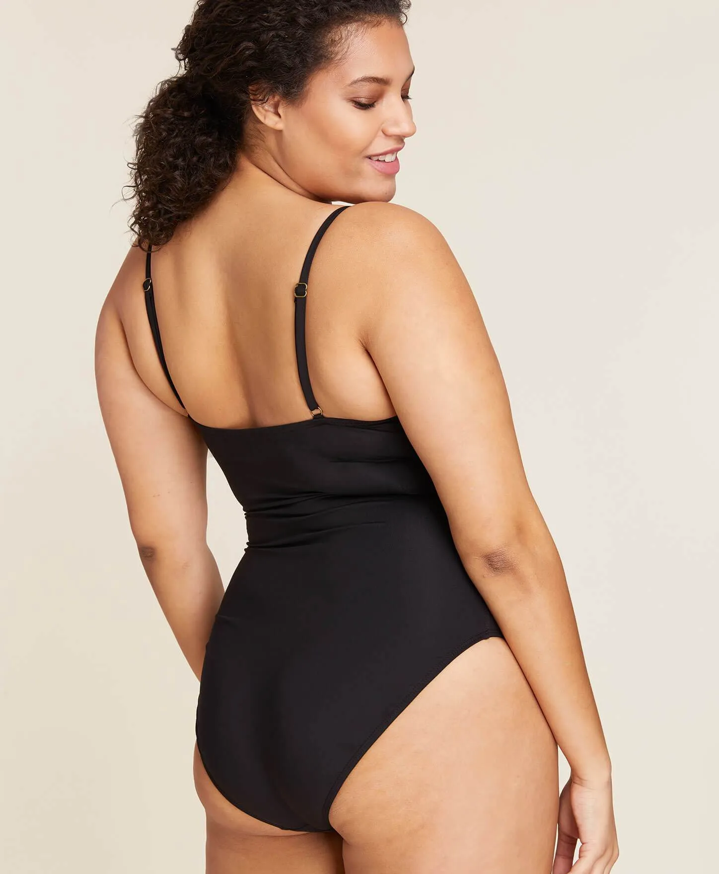 The Amalfi One Piece - Flat - Black - Classic - Full Coverage