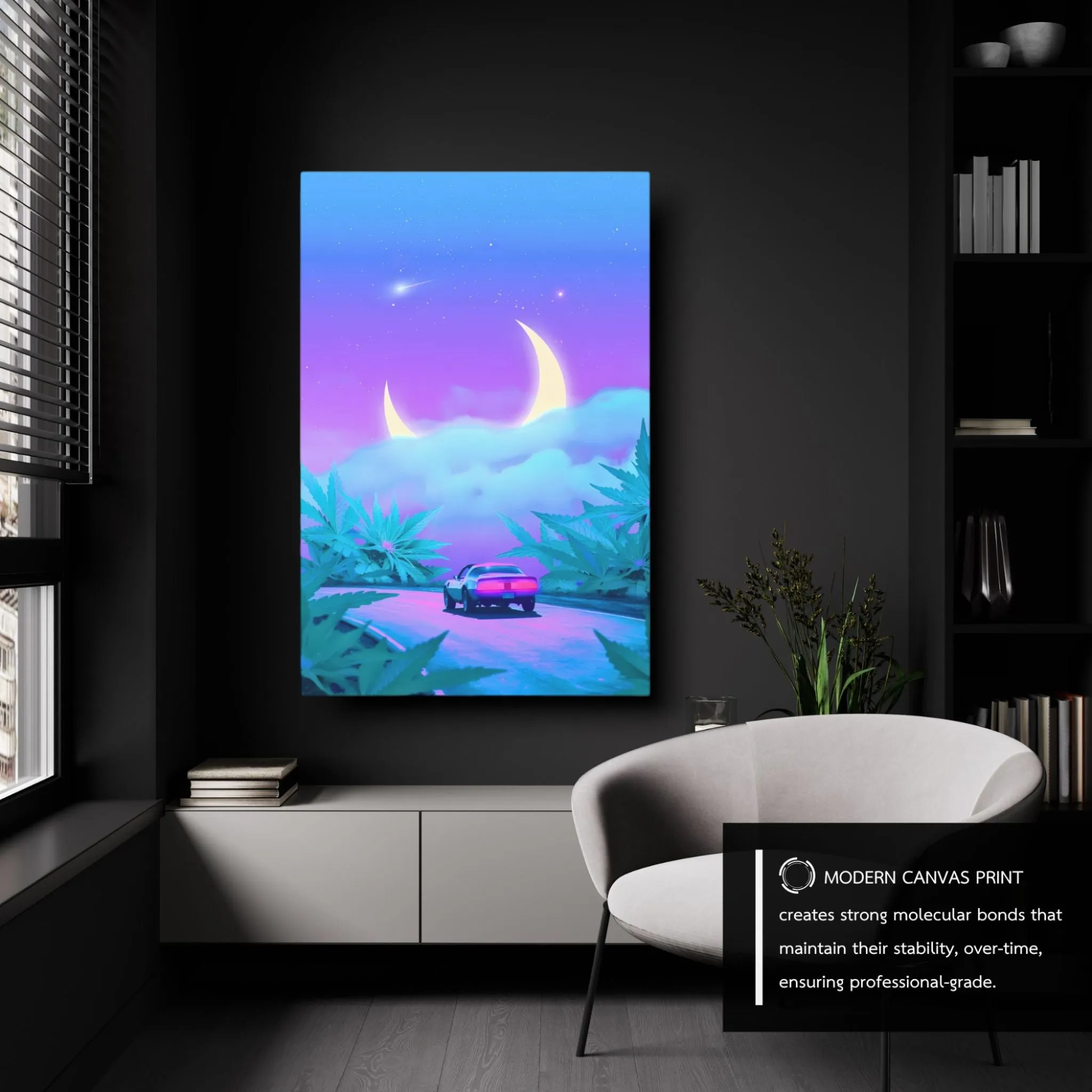 The Cloudy Moon (Fantasy) Canvas