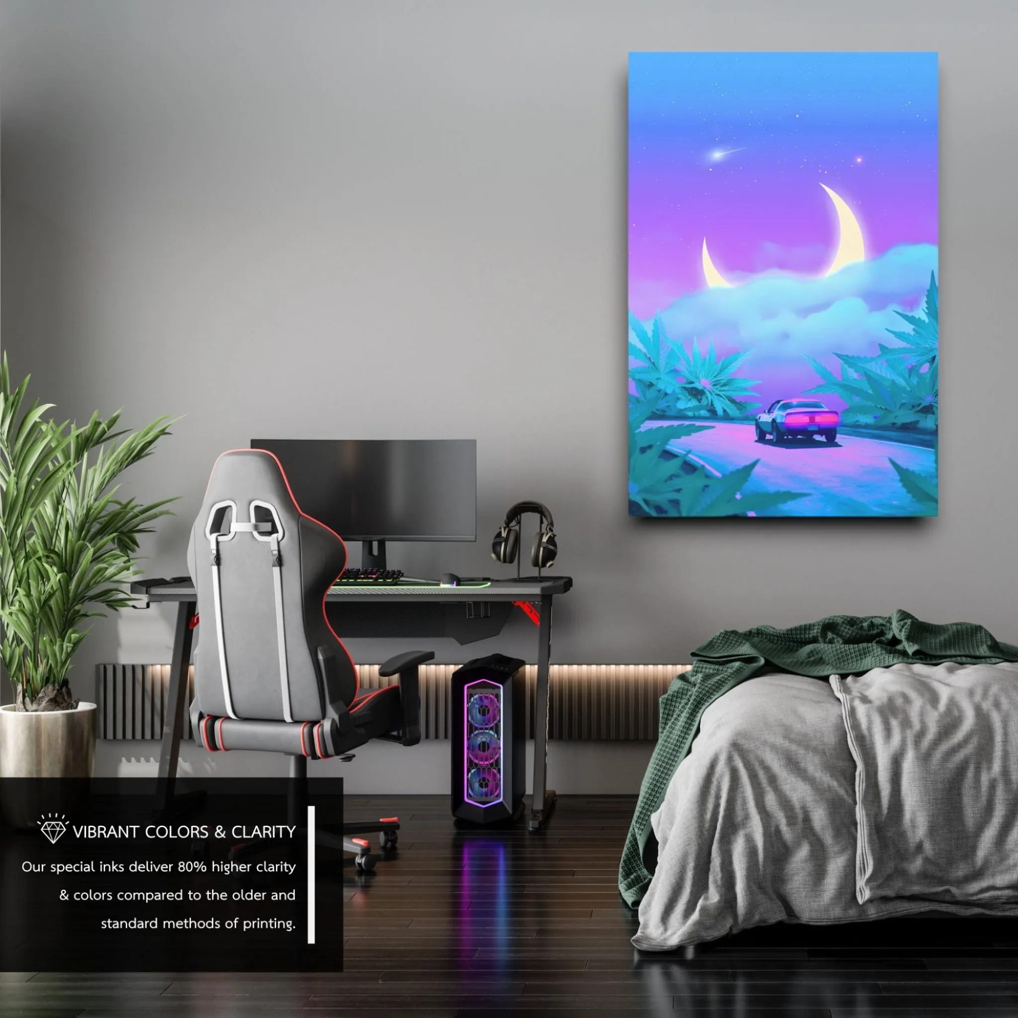 The Cloudy Moon (Fantasy) Canvas