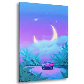 The Cloudy Moon (Fantasy) Canvas