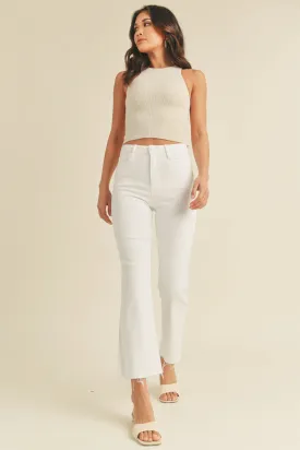 Tonal Cropped Flare Jeans