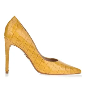 UZA GOLD CROCO HEELS