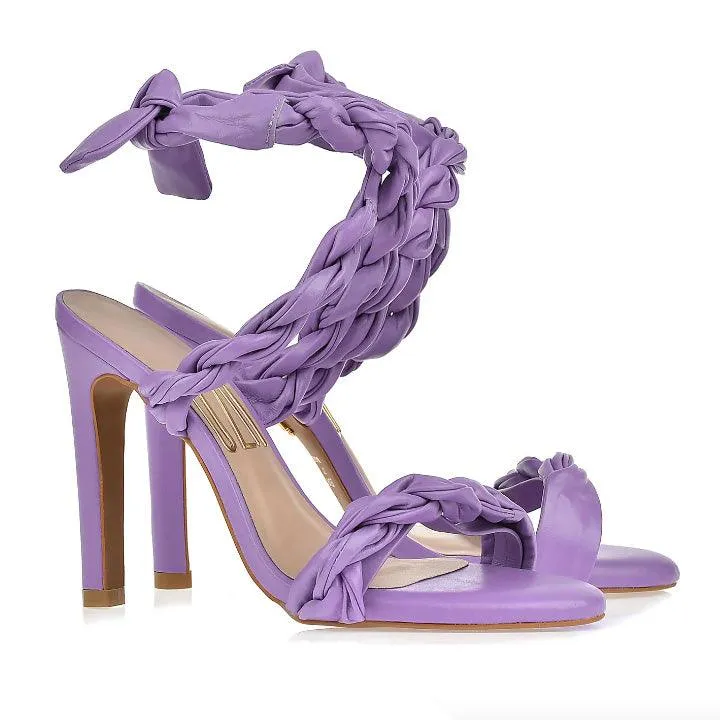 UZA LAVENDE BRAIDED HEELS