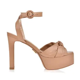 UZA NUDE LEATHER HEELS