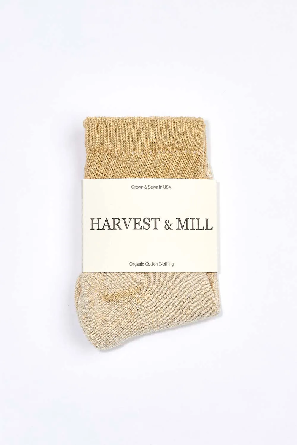 Women's Organic Cotton Socks Tan-Green Ankle